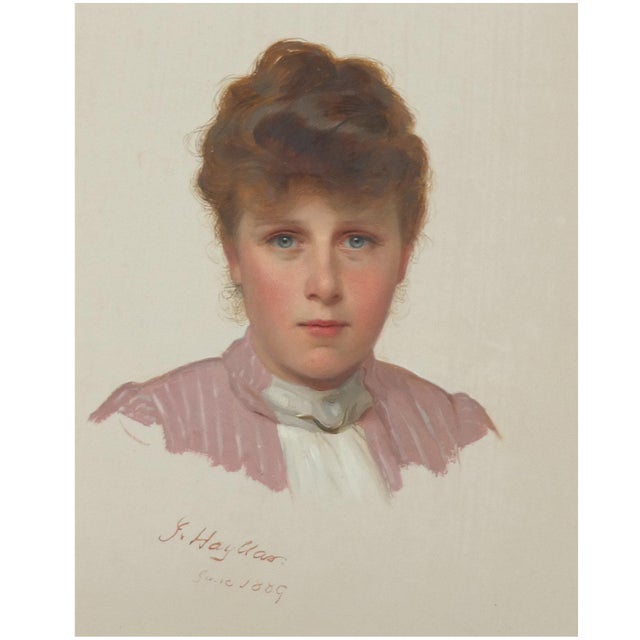 Portrait of a Young Woman by James Hayllar, R.B.A. Britain, 1829-1920. Signed, dated, 'June 1889' lower left. Oil on...