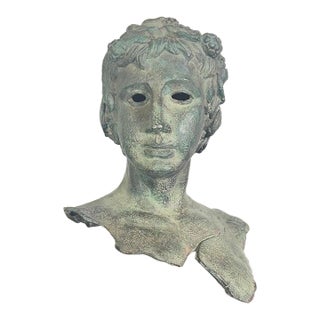 19th C. French Bronze Head of a Boy For Sale