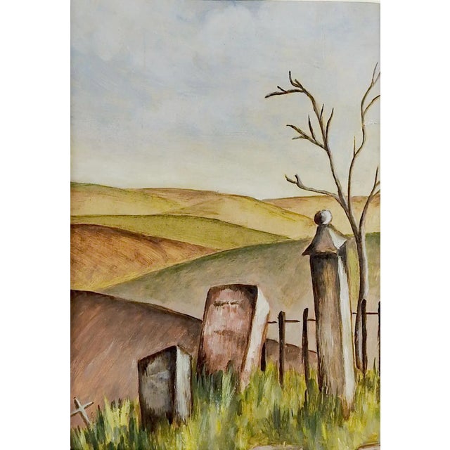 1930s Abstract Painting on Cardboard, "Boot Hill" For Sale