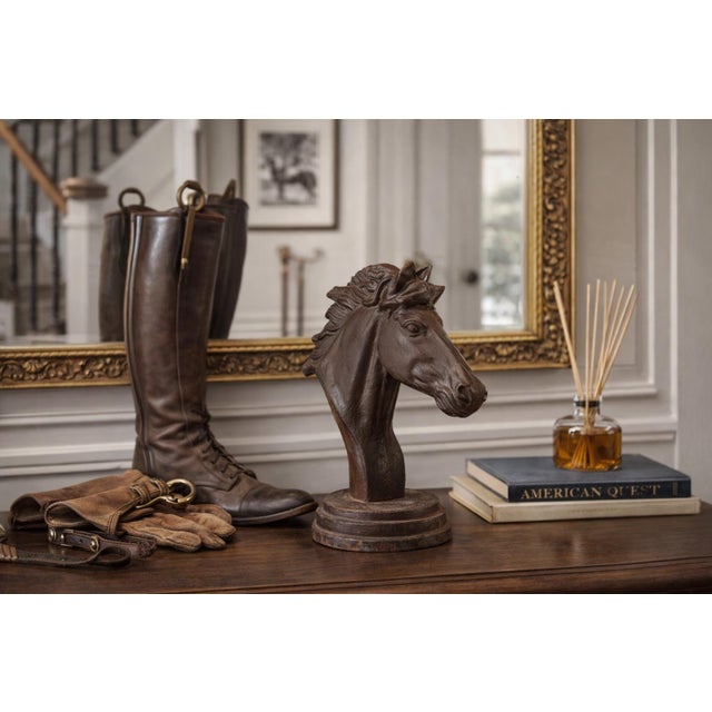 Early 20th Century Cast Iron Horse Head Sculpture For Sale - Image 5 of 5