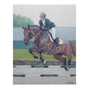 Original Oil Painting on Canvas, Equestrianism by Sean Wu