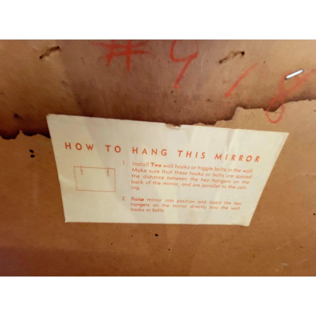 Monumental Vintage 3 Panel Horizontal Mirror With Etched Peacocks For Sale - Image 10 of 12