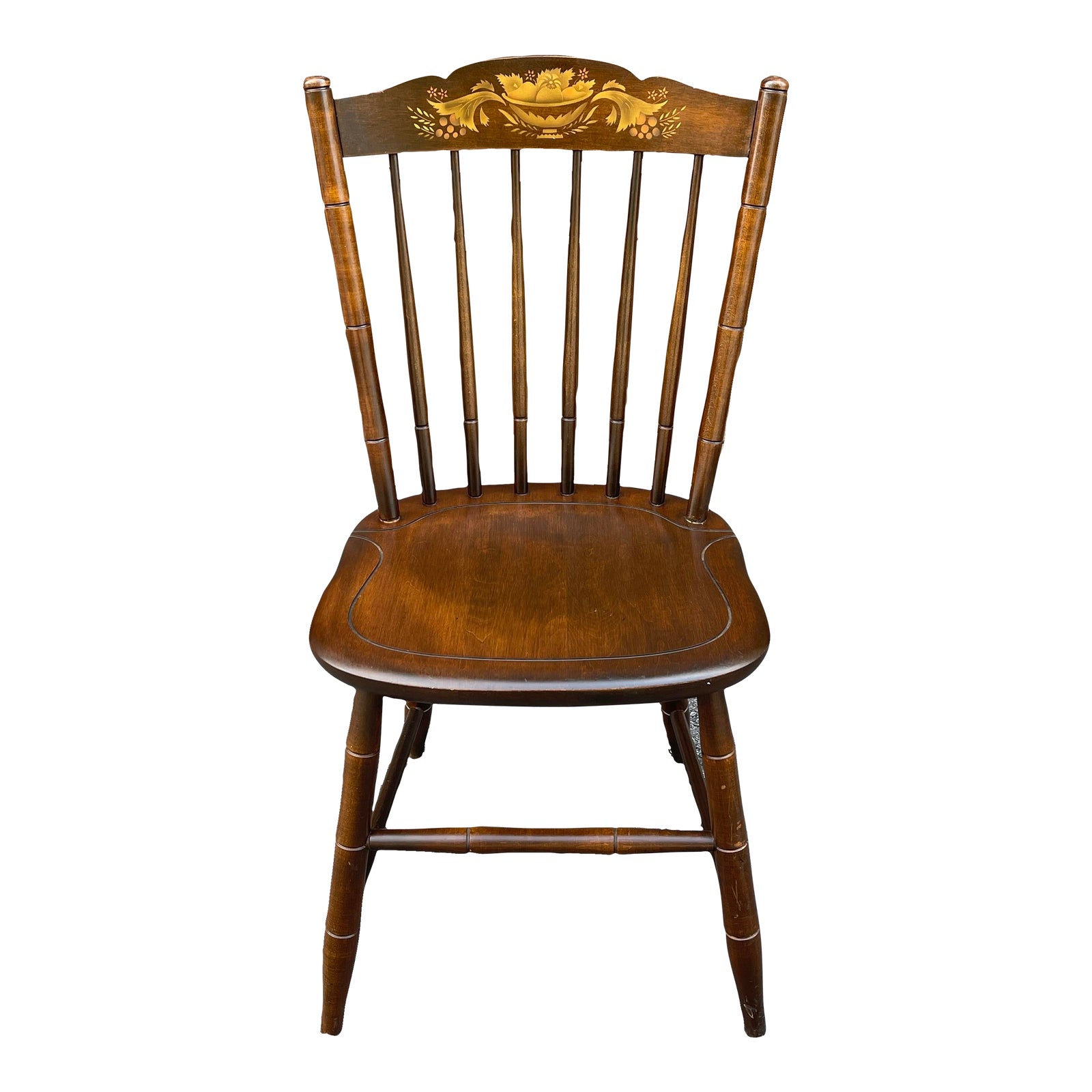 L Hitchcock Rustic Traditional Stenciled Maple Stonington Windsor Dining Chair Riverton Finish