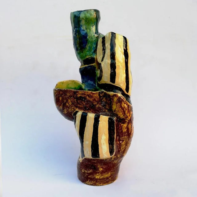 Sculptural Vase from Ceramica Fiorentina, 1950s, in Good conditions. Designed 1950 to 1959