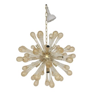 Sputnik Light in Murano Glass with Gold Air Drops and Metal Frame by Simoeng For Sale