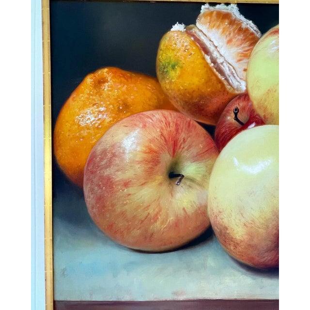 A fabulous and realistic, still life in wonderful colors. Richly detailed, and a delight to the eye! Done by listed...