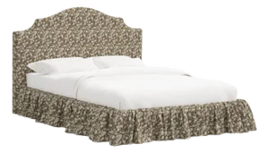 Stoffer Home x Cloth & Company Thelma Ruffle Platform Bed in Dogwood Floral Mauve, Full/Double