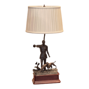1950s Bronze Fox Hunting Lamp