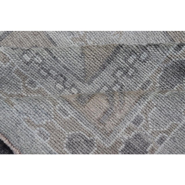 Modern Turkish Oushak Rug With Shades of Gray With Tribal Design For Sale - Image 11 of 12