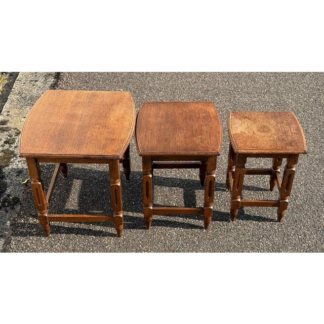 Wooden Nesting Tables, 1980s, Set of 3 For Sale - Image 10 of 16