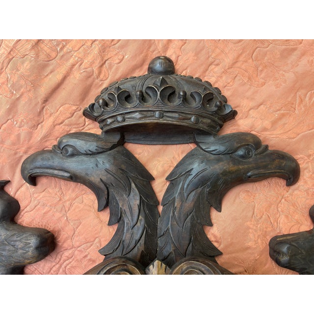 Gothic Carved Spanish Toledo Hapsburg Dynasty Coat of Arms For Sale - Image 3 of 11