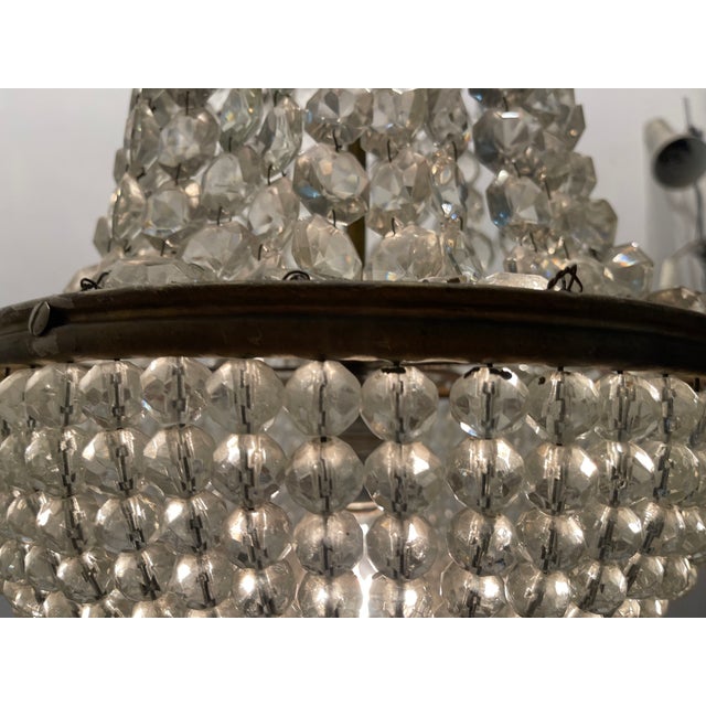 Bronze Crystal Basket Chandelier, 1940s For Sale - Image 8 of 10