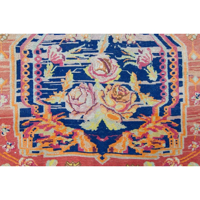 Black House of Séance - 1960s Vintage Caucasian Soumak Floral Wool Handwoven Rug - 4’7” X 7’2”6 For Sale - Image 8 of 11