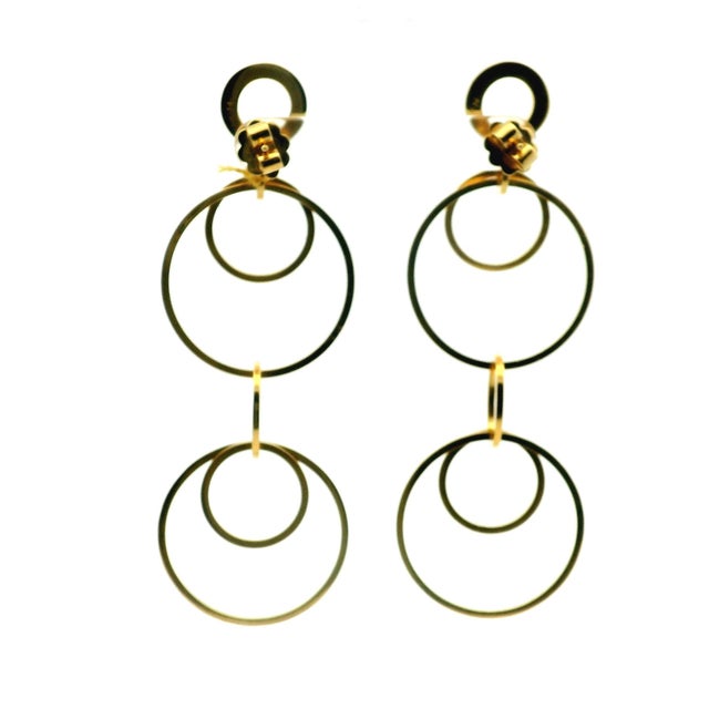 1980s Pair of itlaian Aletto Brothers 18k Gold Long Link Drop Earrings For Sale In Miami - Image 6 of 13