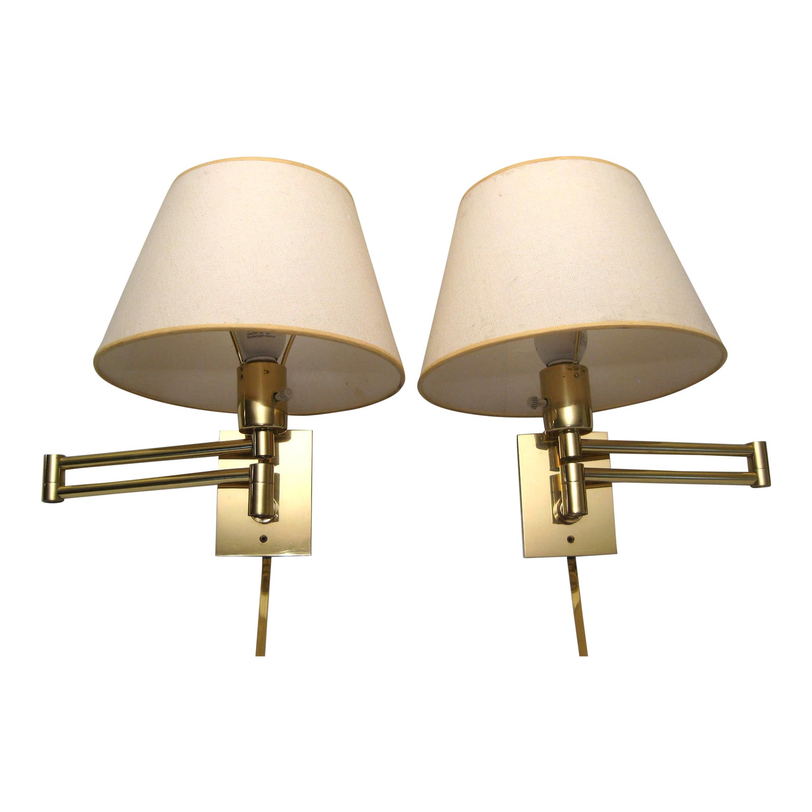 Hansen Lamp Metalarte Double Swing Arm Brass Sconces - a ...