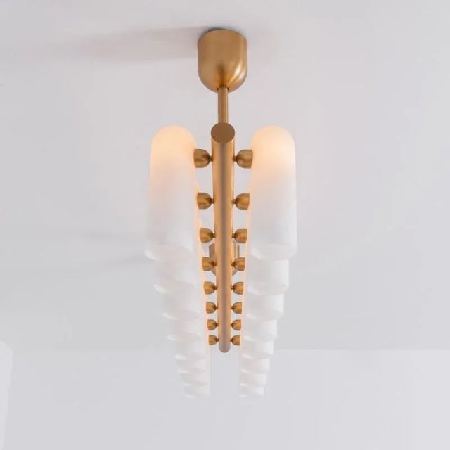 Not Yet Made - Made To Order Odyssey Linear LG Brass Chandelier by Schwung For Sale - Image 5 of 7