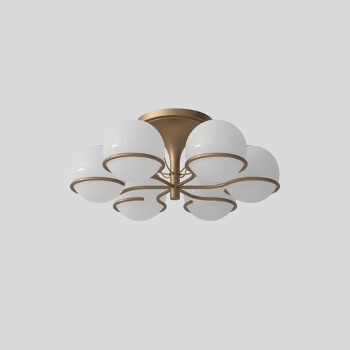 Gino sarfatti lamp model 2042 / 6. Champagne mount. Manufactured by astep. Model 2042 / 6 design by gino sarfatti with le...