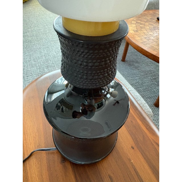 Tapio Wirkkala Mid 20th Century Tapio Wirkkala Rosenthal Studio Line Black Porcelain Table Lamp For Sale - Image 4 of 9