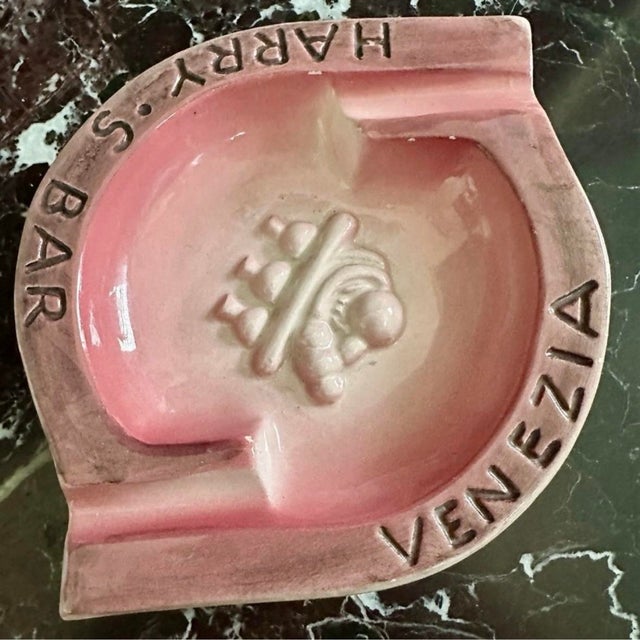 This ashtray dates from the 1980's, from world renowned Harry's Bar in Venice, Italy. Could also be used as a trinket dish...