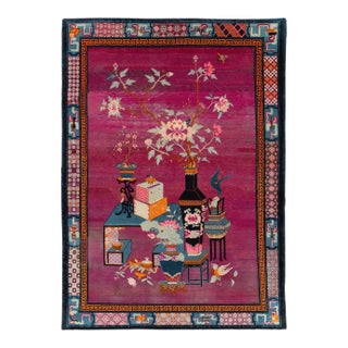 Galerie Shabab Collection Mid-20th Century Chinese Pictorial Art Deco Room Size Carpet For Sale