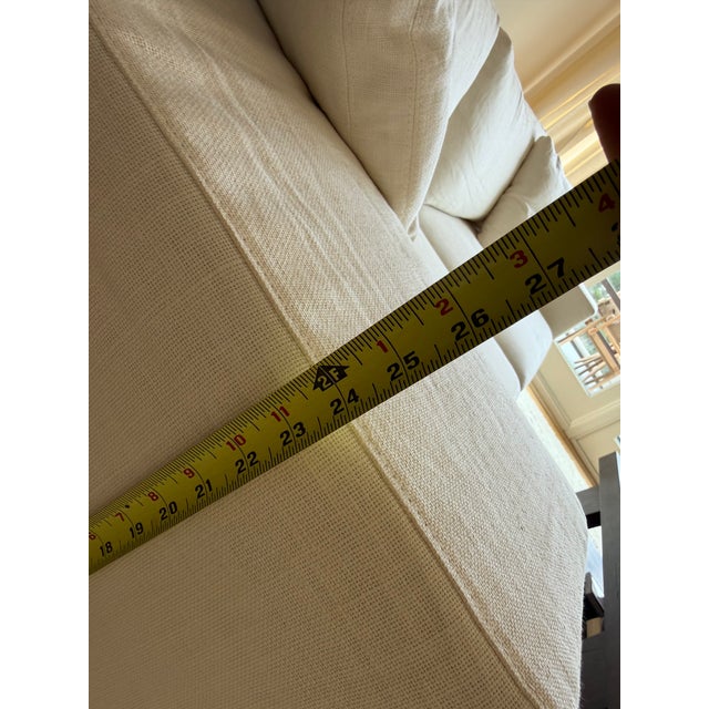 Rh Bella Sofa – Belgium Linen Basket Weave | White For Sale - Image 11 of 13