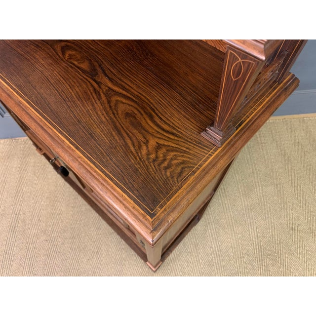 Arts & Crafts Inlaid Rosewood Parlour Cabinet, 1890 For Sale - Image 14 of 18