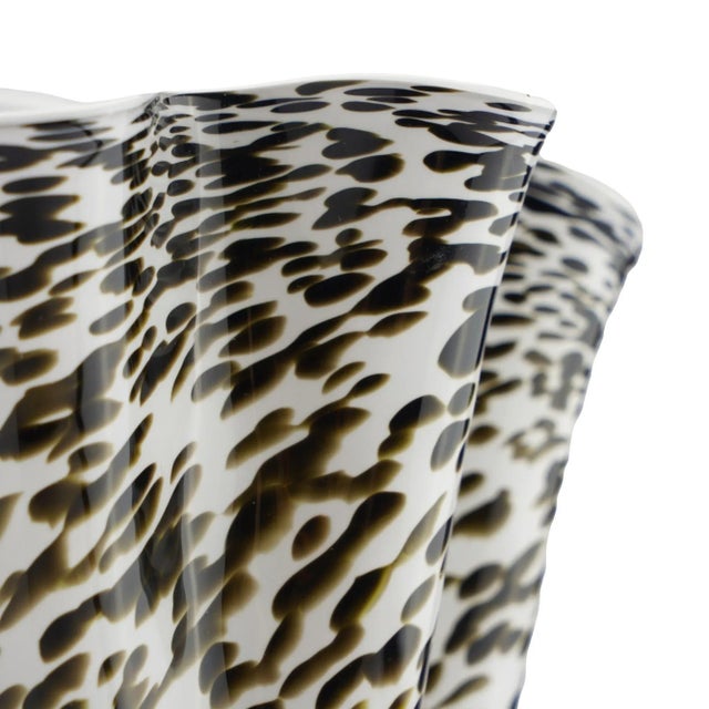 Fazzoletto Handkerchief Vase in Dark Olive Mottled Glass, 1950's For Sale - Image 9 of 9