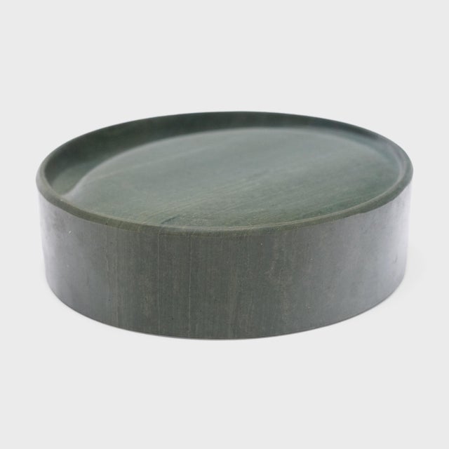 Early 21st Century Chinese Green Moon Inkstone For Sale - Image 5 of 6