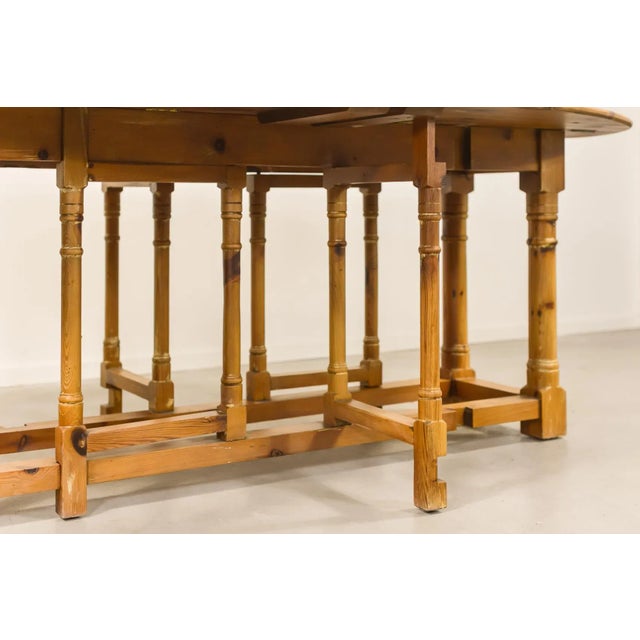 Scandinavian Modern Pine Gateleg Dining Table, 1970s For Sale - Image 9 of 12
