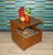 Walnut Record Player Side Table on Casters, 1970s For Sale - Image 6 of 12