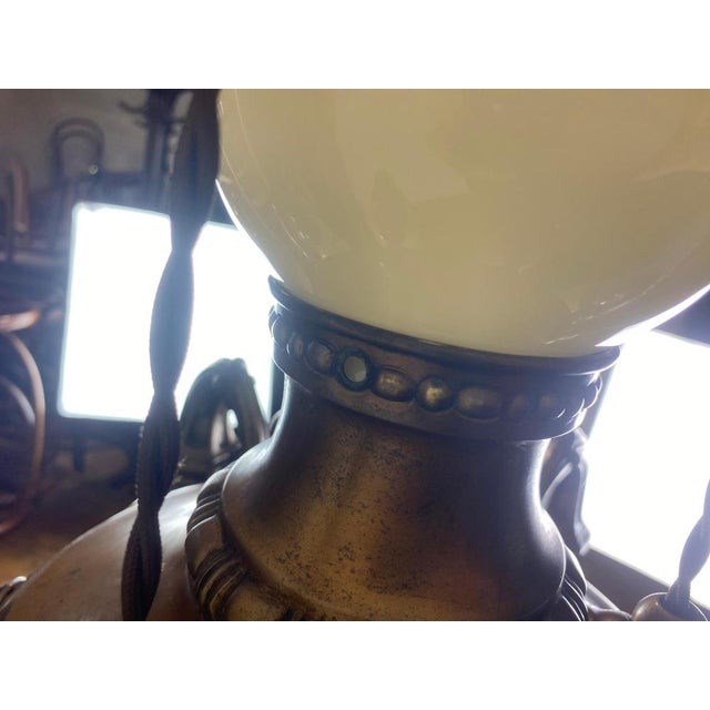 Metal Brass Chandelier in Copper, 1910s For Sale - Image 7 of 13