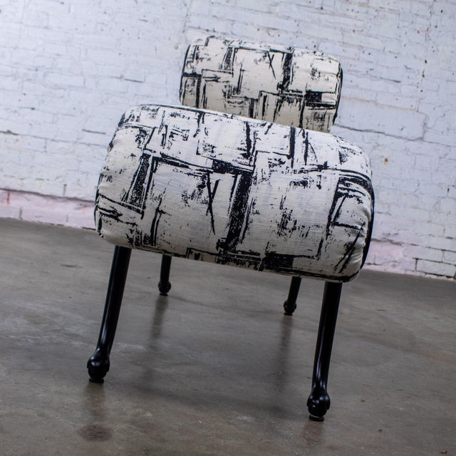 1930-1940’s Hollywood Regency Chaise Style Bench by Irving Chase Manufacturing Scrolled Arm & Black Painted Frame For Sale - Image 9 of 18