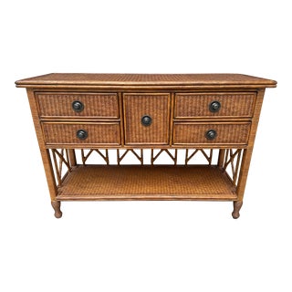 Vintage Rattan Tommy Bahama Sideboard For Sale