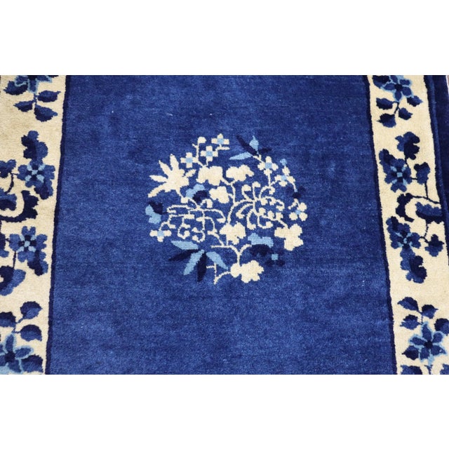 Wood Antique Art Deco Chinese Peking Rug For Sale - Image 7 of 9