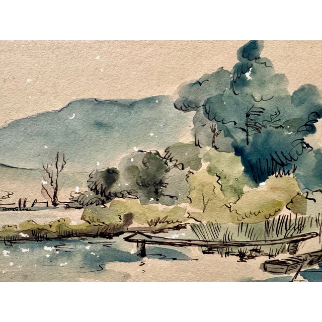 Rustic Henry Emil Salloch Original Watercolor on Paper For Sale - Image 3 of 6