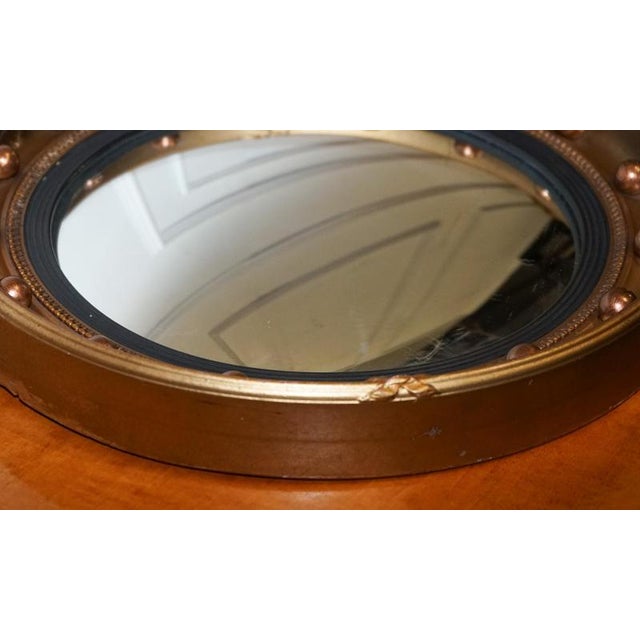 Antique Convex Gilt Wood Butler's Wall Mirror, 1920s For Sale - Image 9 of 12