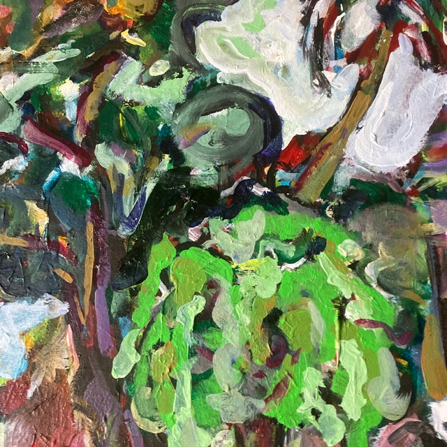 Abstract 1980’s Original Miami Artist Peggy Selig Gordon “My Studio” Abstract Expressionist Painting For Sale - Image 3 of 9