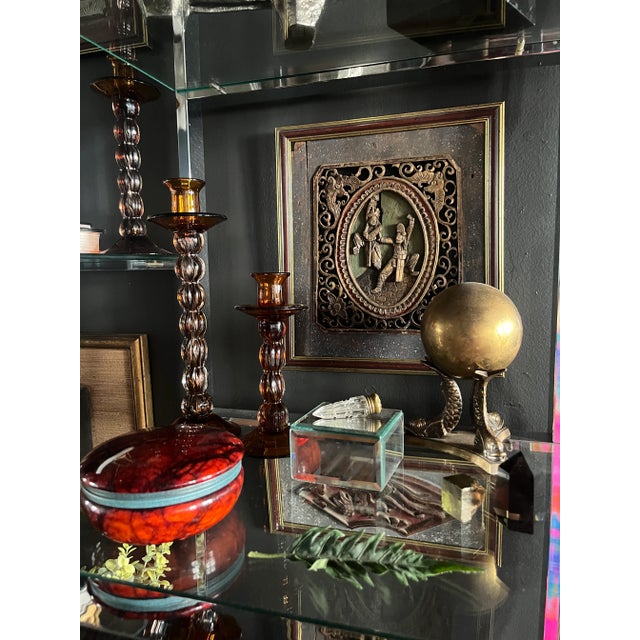 This early 19th-century Chinese bas-relief showcases intricate craftsmanship and remarkable detail. The carved scene...