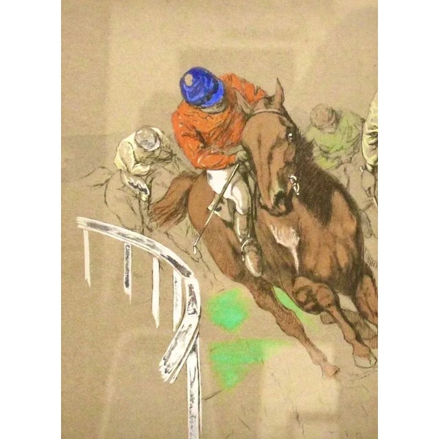 1940s Eugene Peachaubes (French, 1890-1967). The Horse Races, Gouache on Paper For Sale - Image 5 of 5