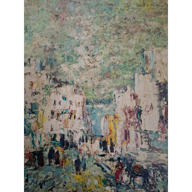 Wood Mid-Century European Abstract Street Scene For Sale - Image 7 of 8