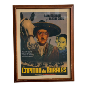 Vintage “Capitán De Rurales” Framed Film Poster