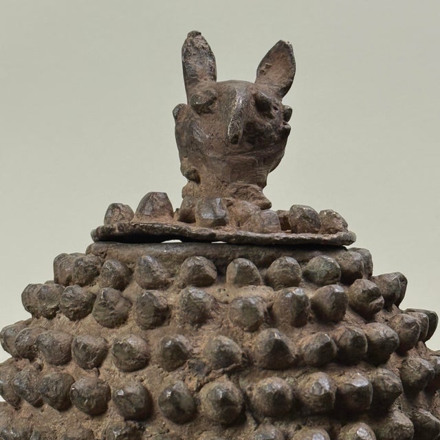Antique Lobi Bronze Folk Art Medicine Box With Zoomorphic Lid For Sale In Philadelphia - Image 6 of 7
