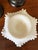 1960s Vintage Milk Glass With Clear Ruffle Edges Fruit Bowl Candy Dish Cottage MCM For Sale - Image 5 of 7