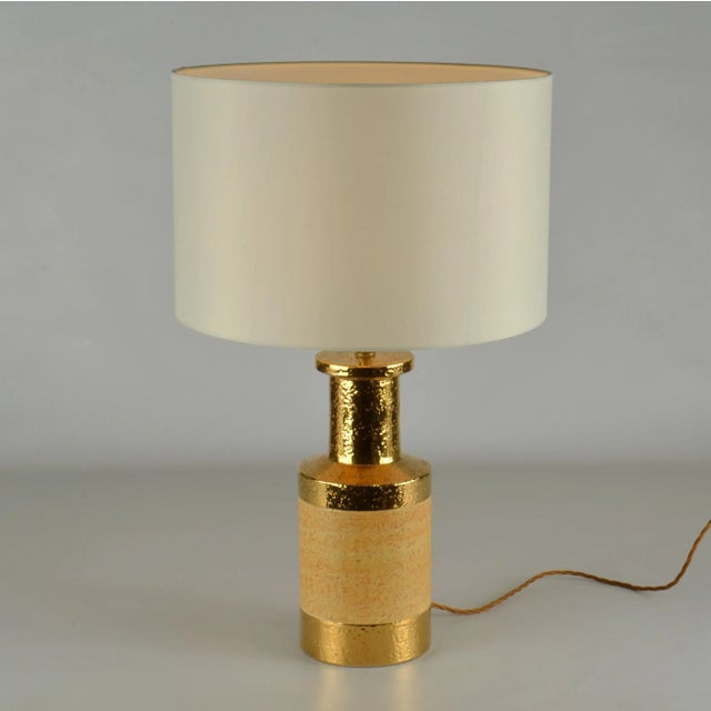 Bitossi Italian Gold and Stoneware Table Lamps from Bitossi, Set of 2 For Sale - Image 4 of 12
