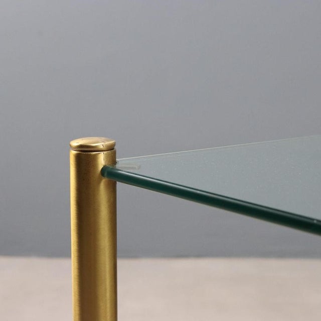 Vintage Coffee Table Brass Glass Top, Italy, 1970s For Sale - Image 4 of 10