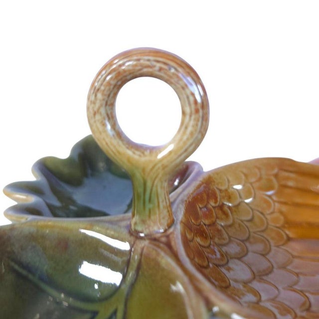 Brown Sculptural Acorn & Oak Leaf Ceramic Divided Serving Dish For Sale - Image 8 of 16