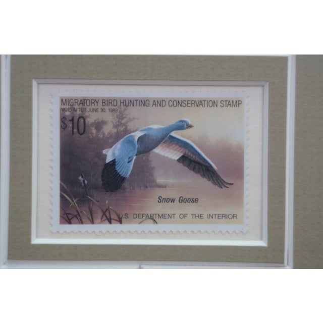 1980s 4 Ducks Unlimited Federal Duck Signed Stamp Prints Brass Plaque Pine Frame 25" - Set of 4 For Sale - Image 14 of 17