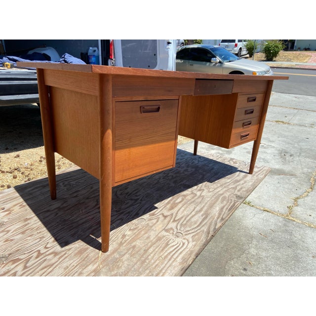 1960s Vintage Mid Century Modern Teak Desk For Sale - Image 11 of 12