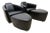 Enzo Luca Art Deco Revival Leather Lounge Chairs and Footrests, 1990s - A Pair For Sale