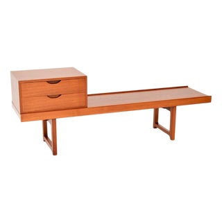 Vintage Scandinavian Teak Bench by Torbjorn Afdal for Bruksbo, 1960s For Sale